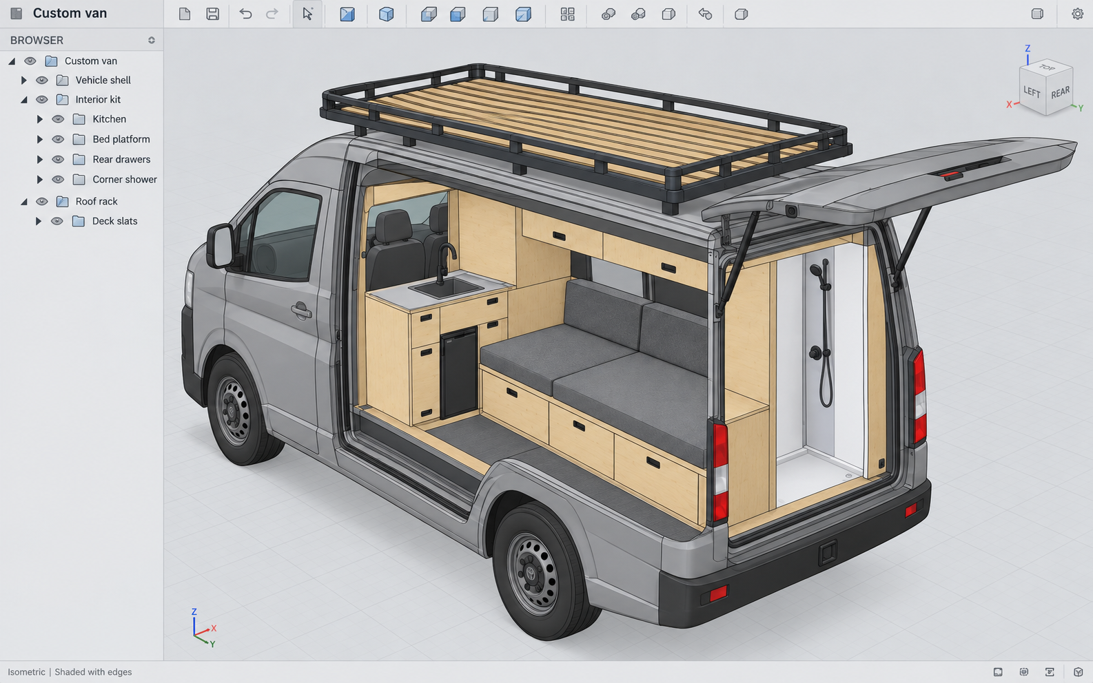 Customising a van layout
